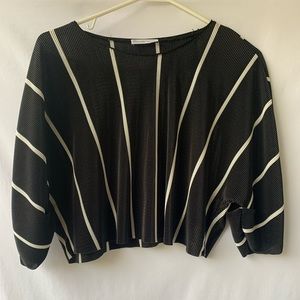 Satin striped crop